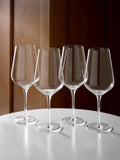 Set of 4 Clear Belgravia Crystal Set of 4 White Wine Glasses
