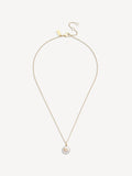 COACH Gold Tone Signature Coin Pearl Pendant Necklace