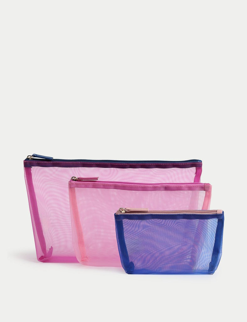 Mesh Toiletry Bag Trio Set