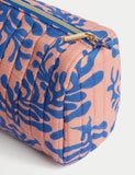 Large Quilted Coral Wash Bag GOODS M&S   