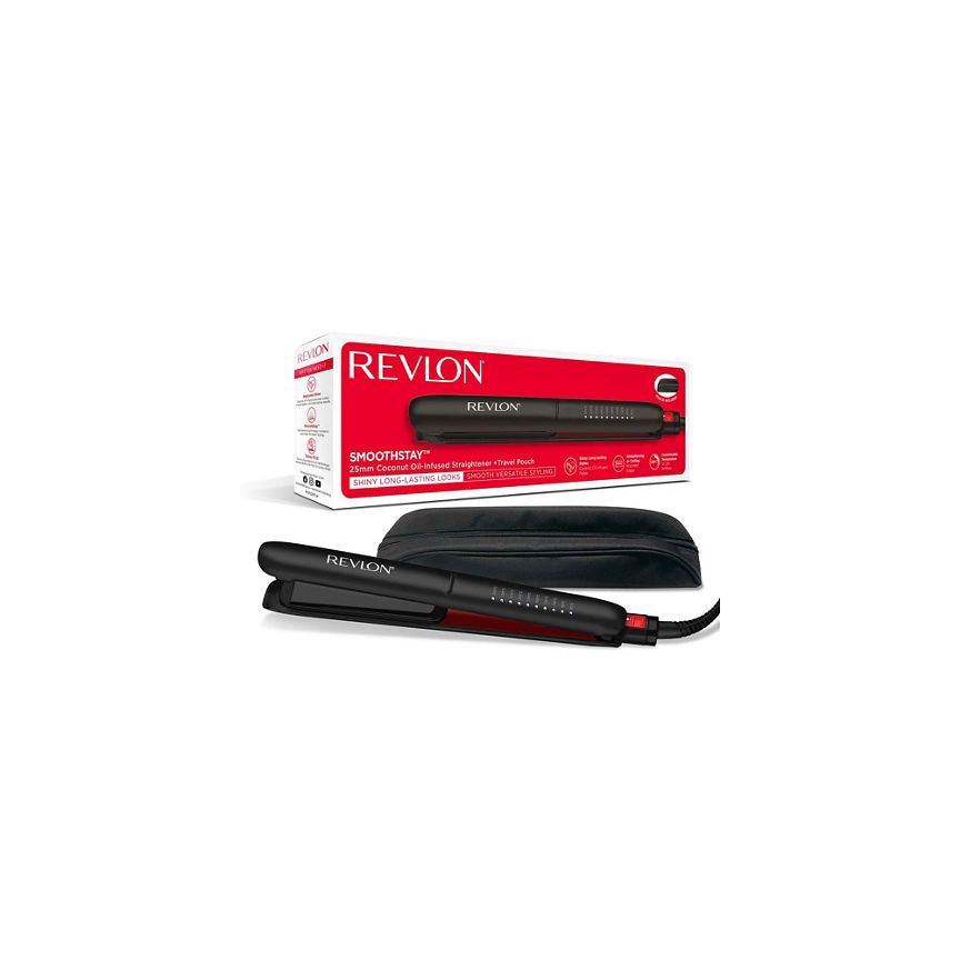 Revlon 25mm Coconut Oil-Infused Hair Straightener + Travel Pouch GOODS ASDA   