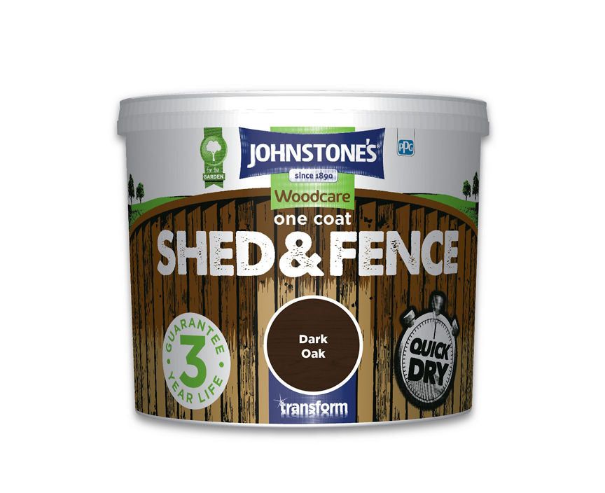 Johnstone's One Coat Shed &amp; Fence 5l - Dark Oak