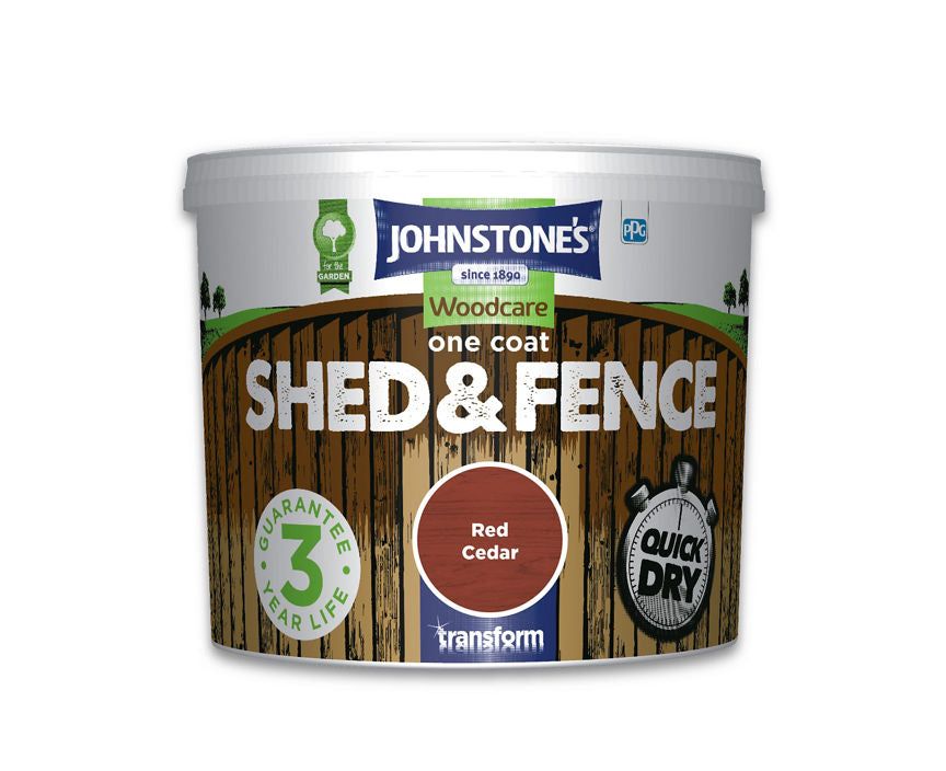 Johnstone's One Coat Shed &amp; Fence 5l - Red Cedar