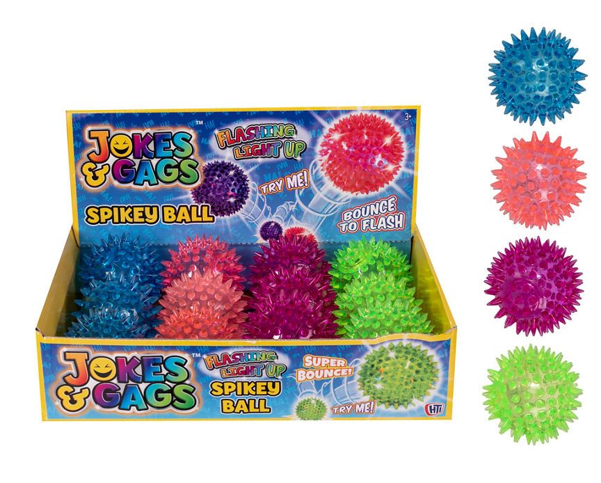 Jokes & Gags Light Up Spikey Ball (Colour may vary - Age 3+ Years)