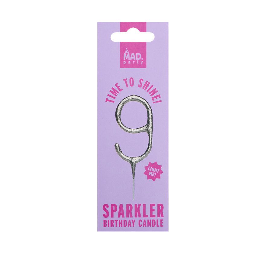 MAD Party Silver Number Sparklers 9