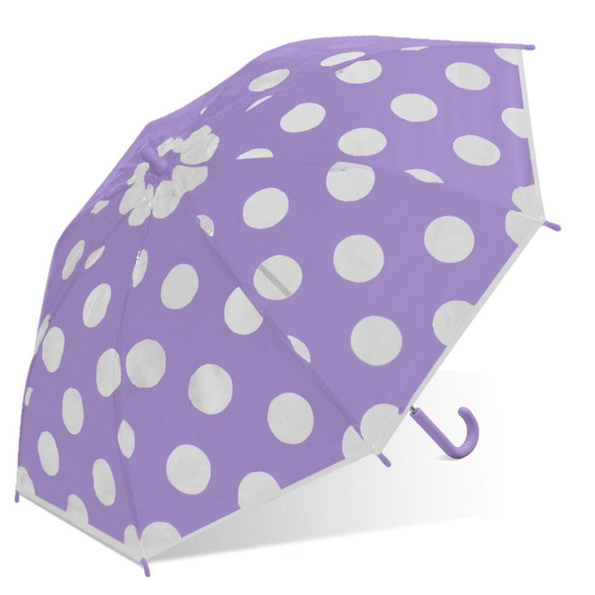 The Weather Station Purple Polka Dotted Childrens Umbrella