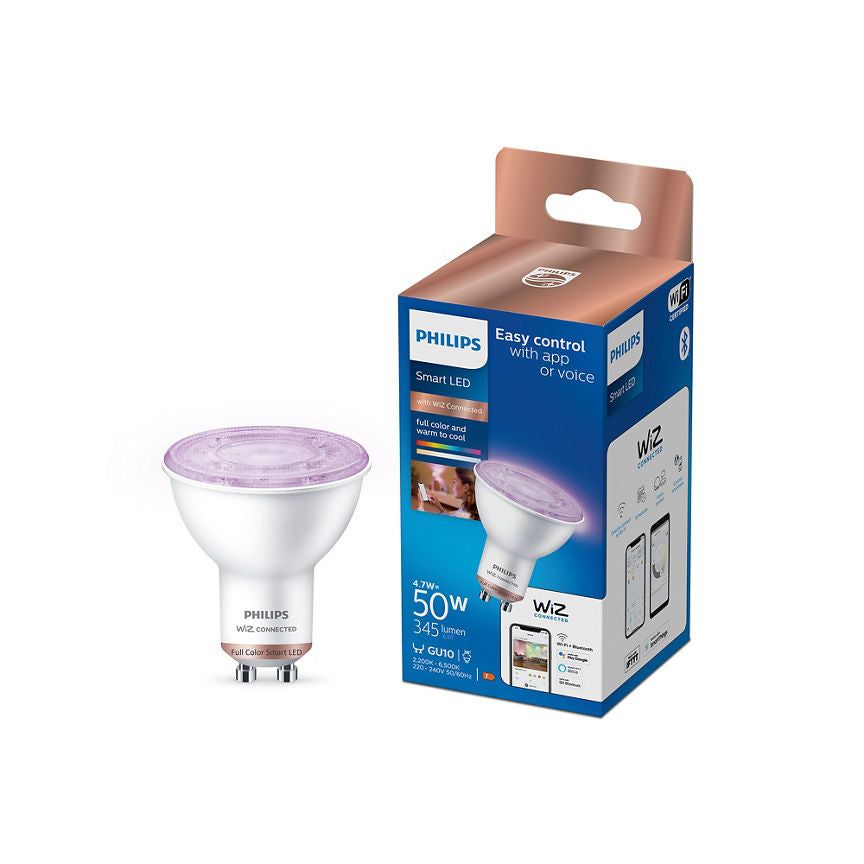 Philips Smart LED 50W GU10 White and Colour Light Bulb GOODS ASDA   