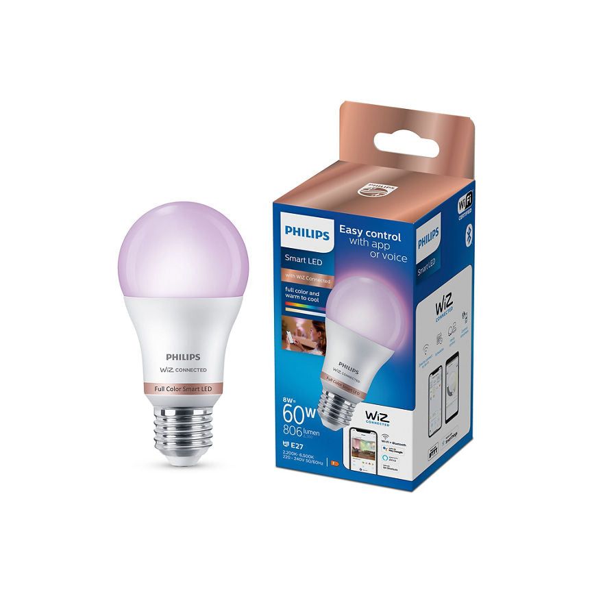 Philips Smart LED A60 60W E27 White and Colour Light Bulb