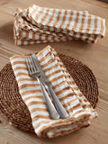 Secret Linen Store Amber Mid Stripe 100% Linen Napkins