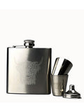 Selbrae House Brown silver Highland Cow Hip Flask & Cup Set