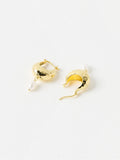Oliver Bonas Gold Tone Penelope Hammered Pearl Effect Drop Earrings