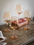 Gallery Home Amber Set of 4 Amber Wine Glasses