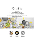 Sur La Table Yellow Colour Me Happy Cookware 5 Piece Set