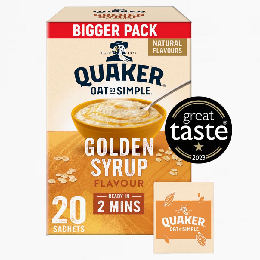 Quaker Oat So Simple Golden Syrup Family Pack Porridge Sachets GOODS ASDA   