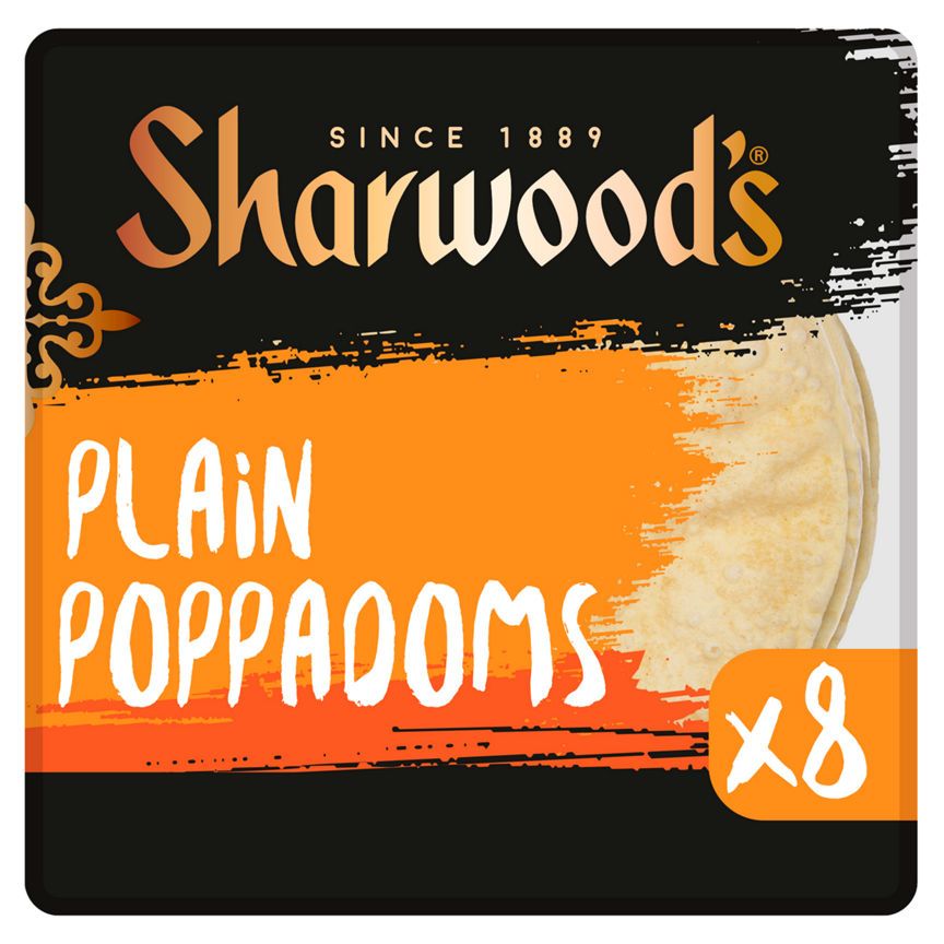 Sharwood's 8 Plain Poppadoms