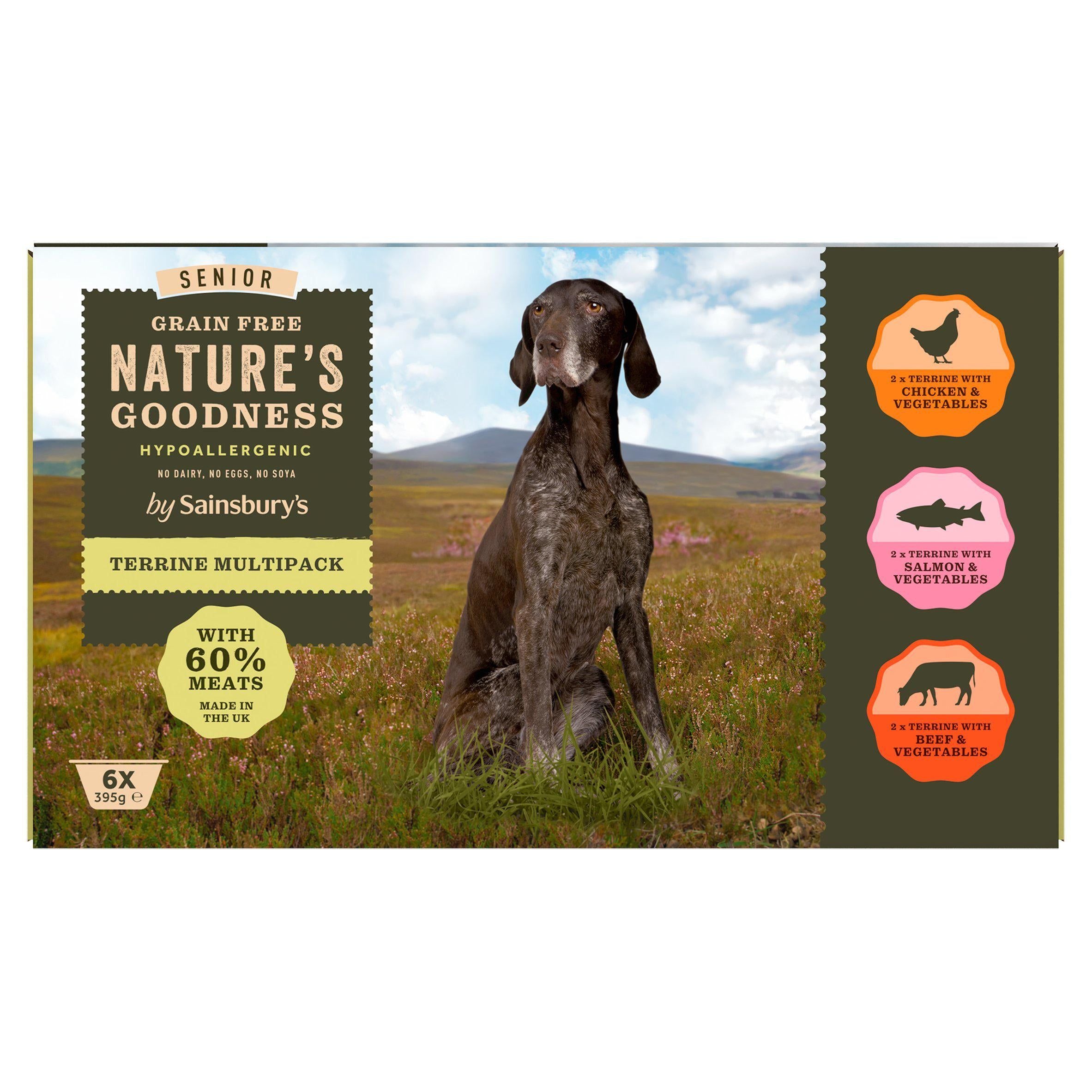 Sainsbury's Nature's Goodness Senior Dog Food Terrine Multipack 6x395g GOODS Sainsburys   