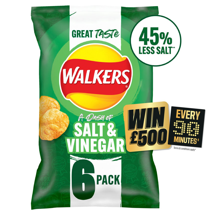 Walkers Less Salt A Dash of Salt and Vinegar Multipack Crisps