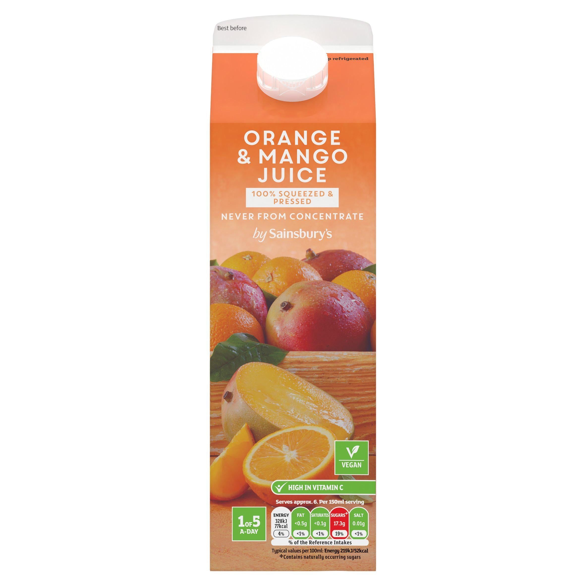 Sainsbury's Orange & Mango Juice, Not From Concentrate 1L All chilled juice Sainsburys   