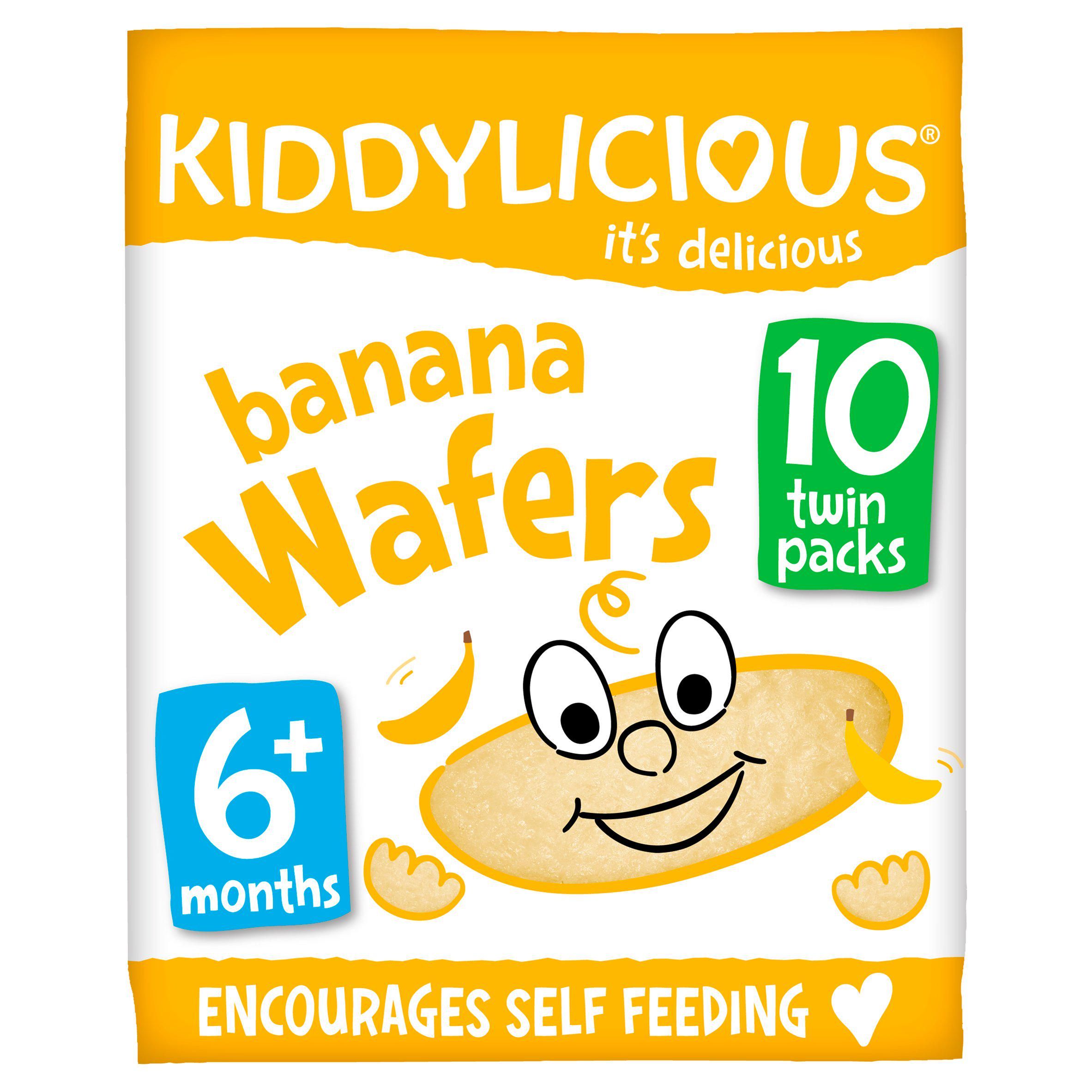 Kiddylicious Banana Maxi Wafers Baby Snacks 10x4g big packs Sainsburys   