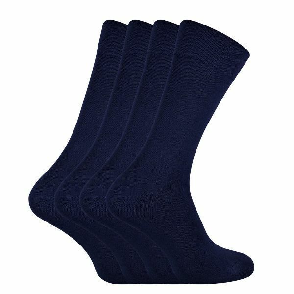 Sock Snob 4 Pairs Mens Soft Bamboo Crew Socks 7-11 UK