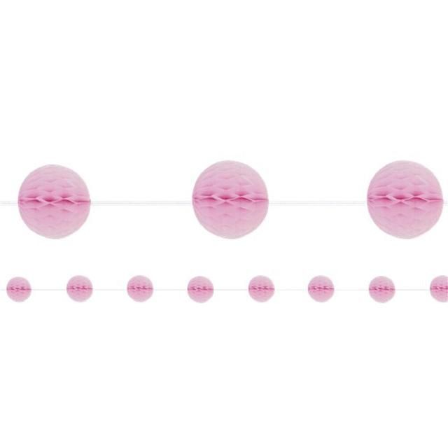 Pink Honeycomb Ball Garland 7ft