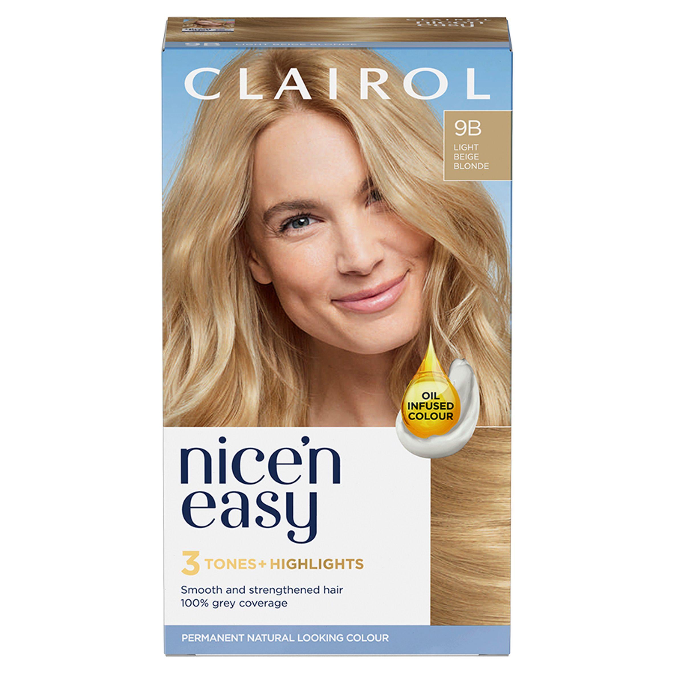 Clairol Nice'n Easy Crème Natural Looking Oil-Infused Permanent Hair Dye Light Beige Blonde 9B - McGrocer