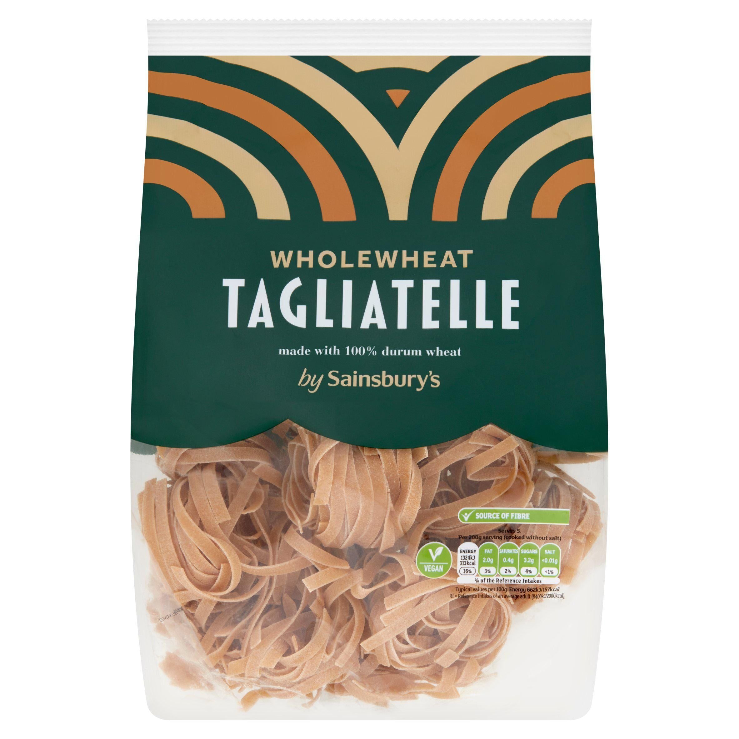 Sainsbury's Wholewheat Tagliatelle Pasta 500g Pasta Sainsburys   