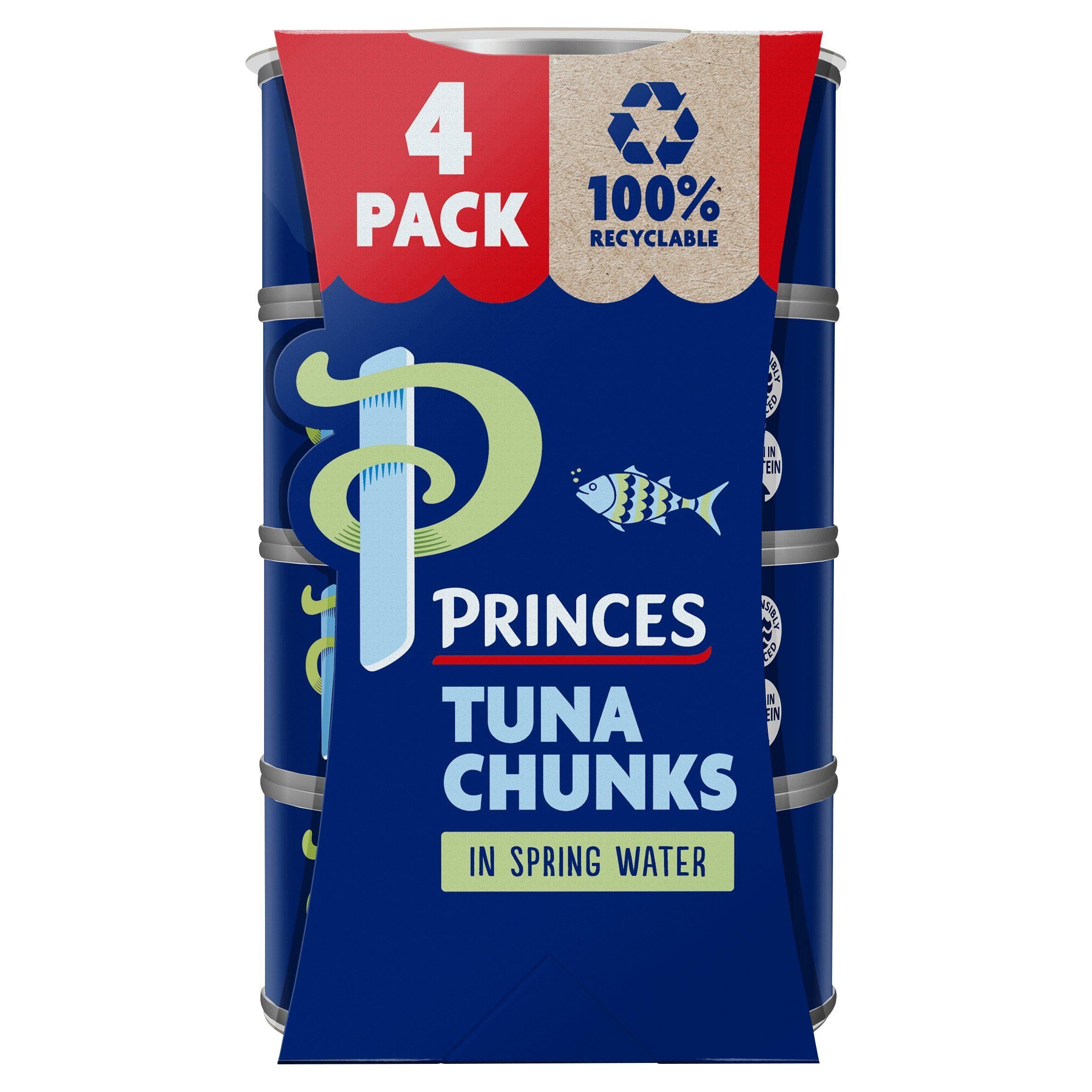 Princes Tuna Chunks in Spring Water 4x145g Fish Sainsburys   