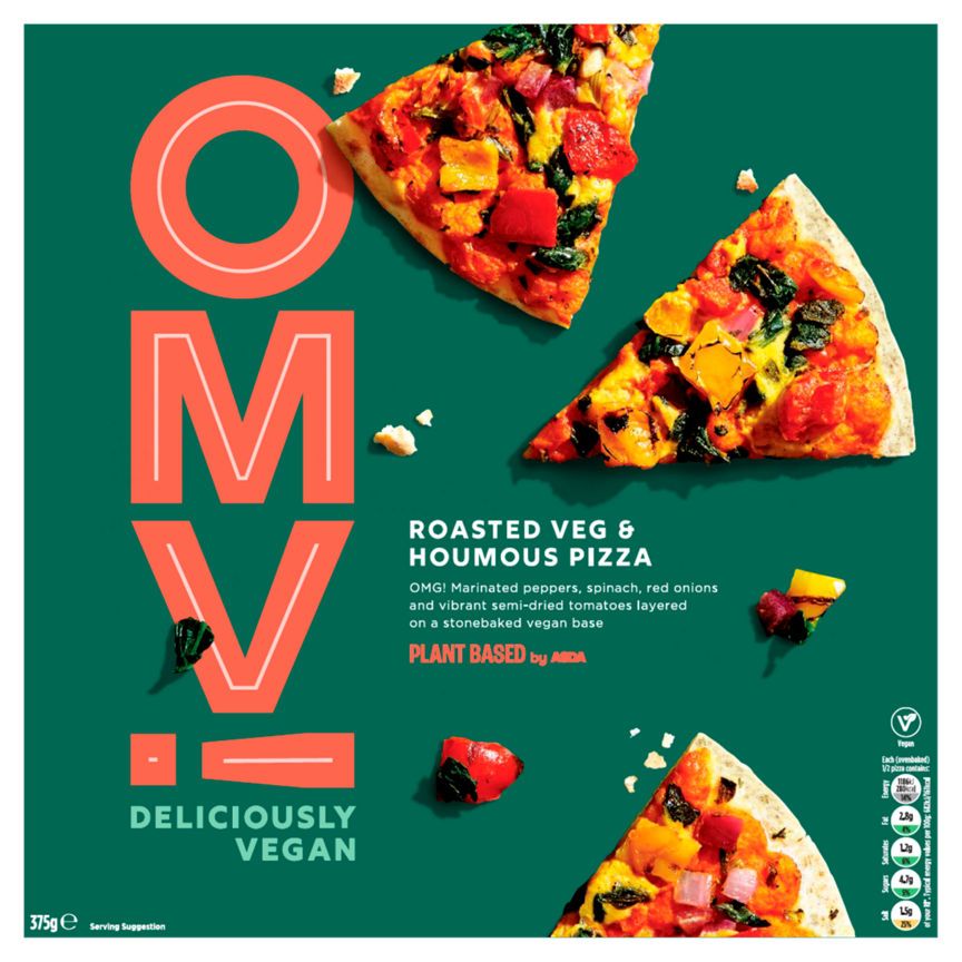 OMV! Deliciously Vegan Roasted Veg & Houmous Pizza