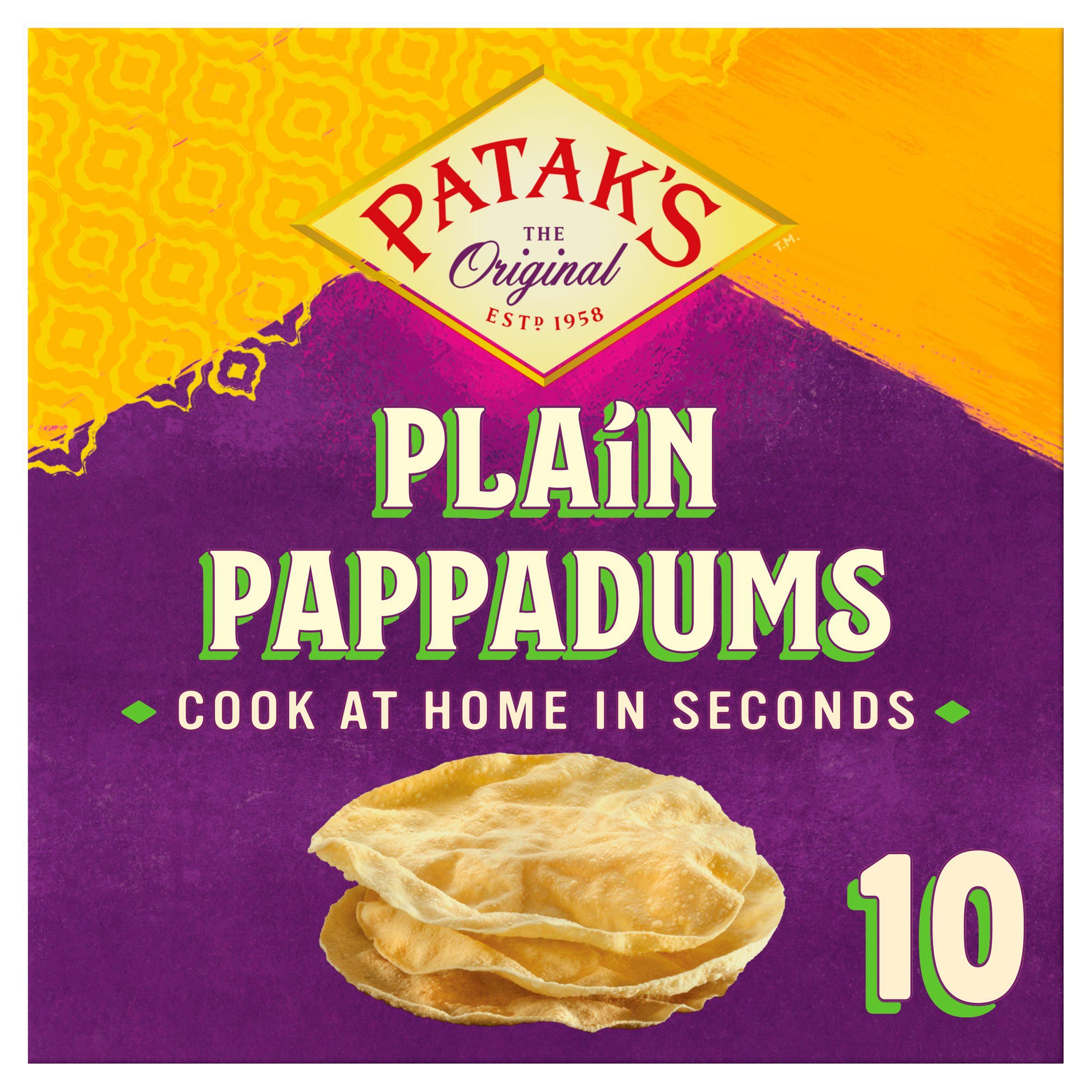 Patak’s Plain Cook at Home Poppadoms x10 Indian Sainsburys   