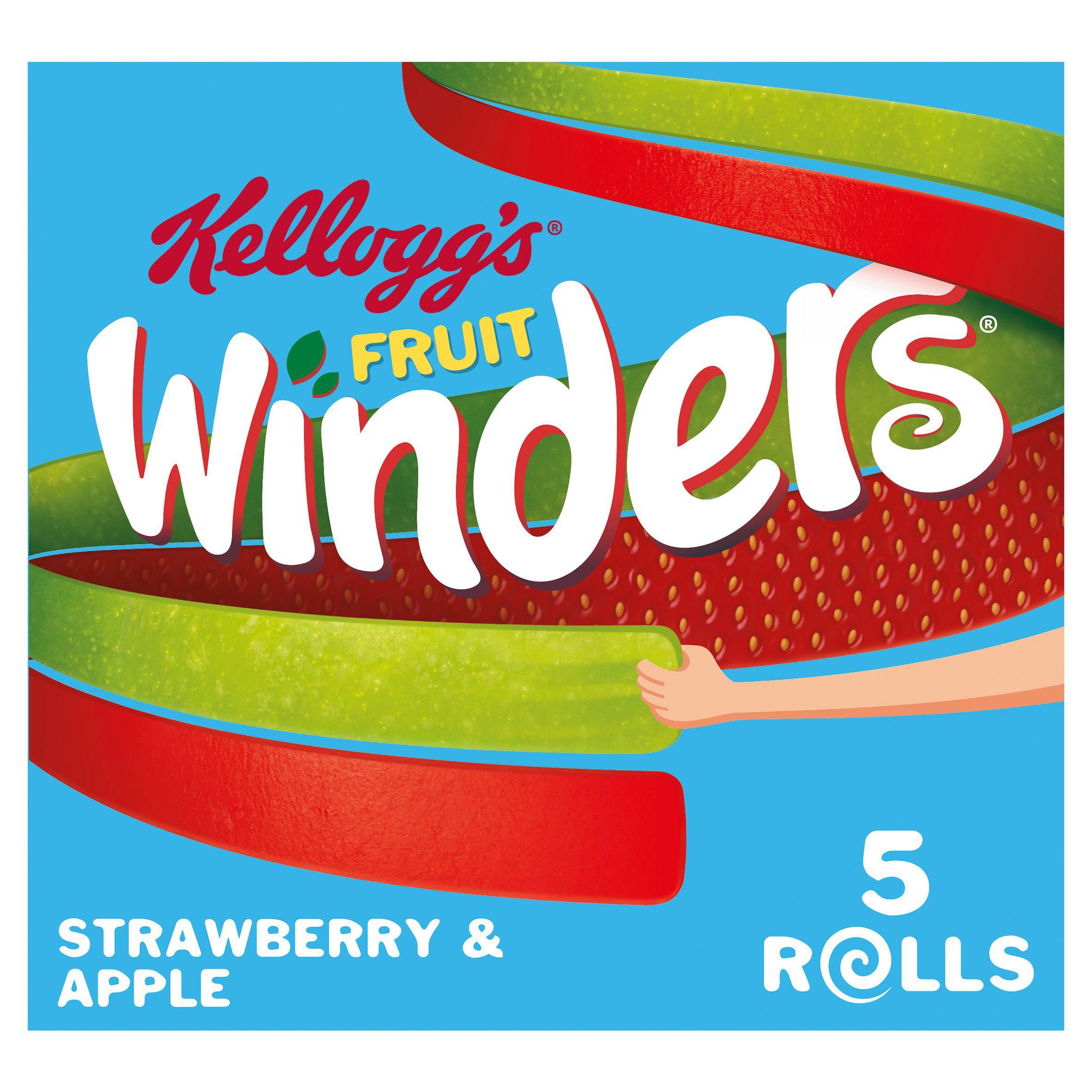 Kellogg's Fruit Winders Doubles Apple &amp; Strawberry Rolls 5x17g