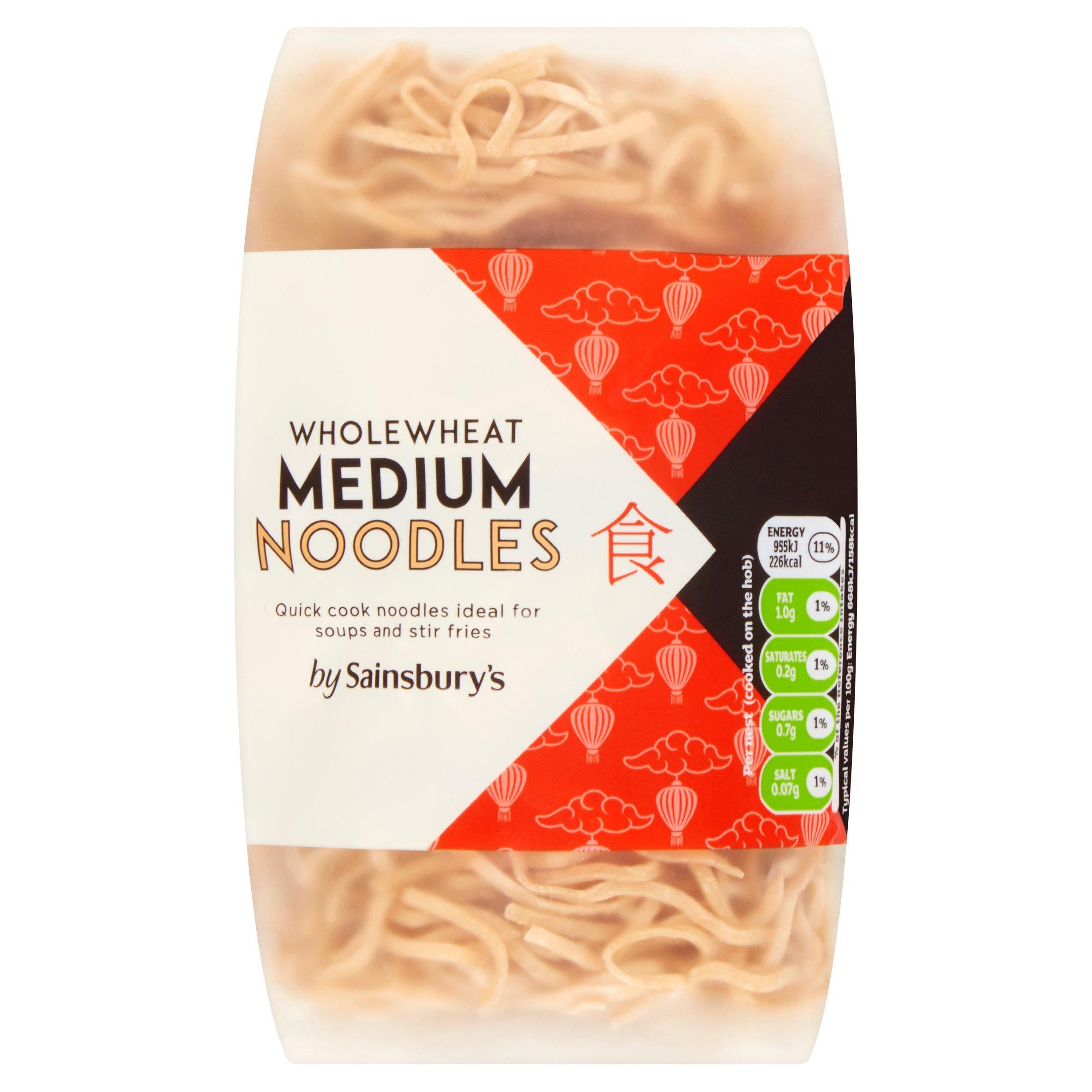 Sainsbury's Wholewheat Medium Noodles 250g GOODS Sainsburys   