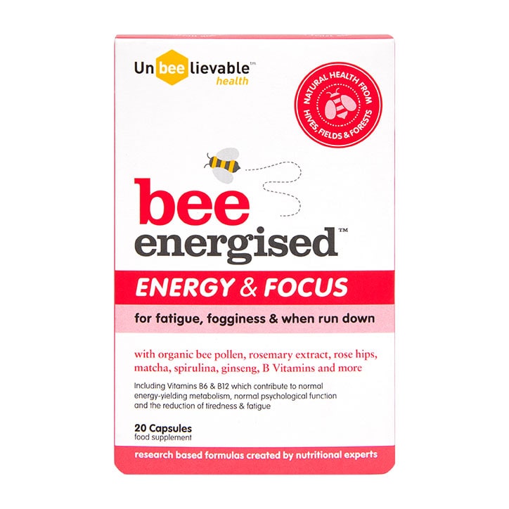 Unbeelievable Health Bee Energised Energy and Focus 20 Capsules Fatigue Holland&Barrett   