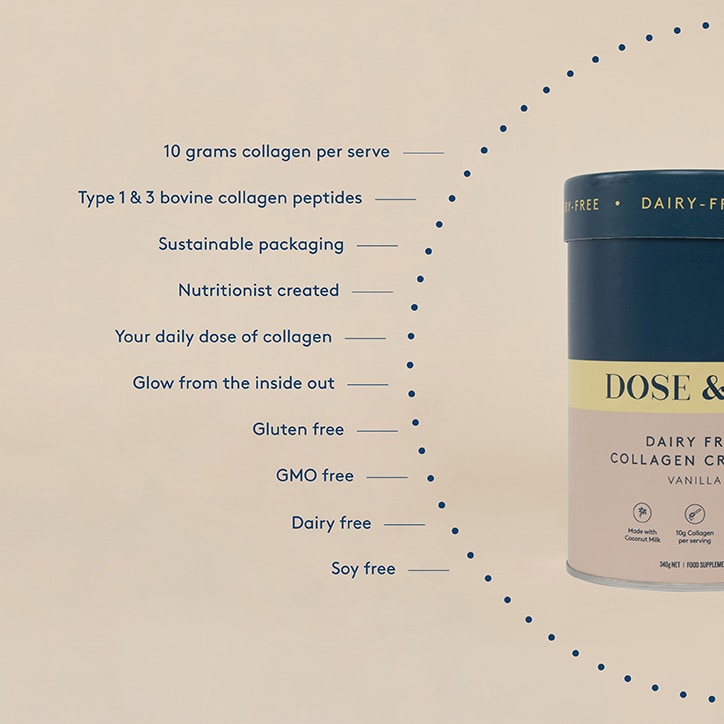 Dose & Co Dairy-Free Collagen Creamer Vanilla 340g - 998452