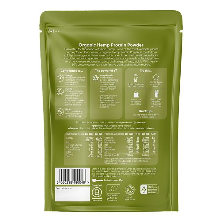 Naturya Organic Hemp Protein Powder 300g Superfood Powders Holland&Barrett   