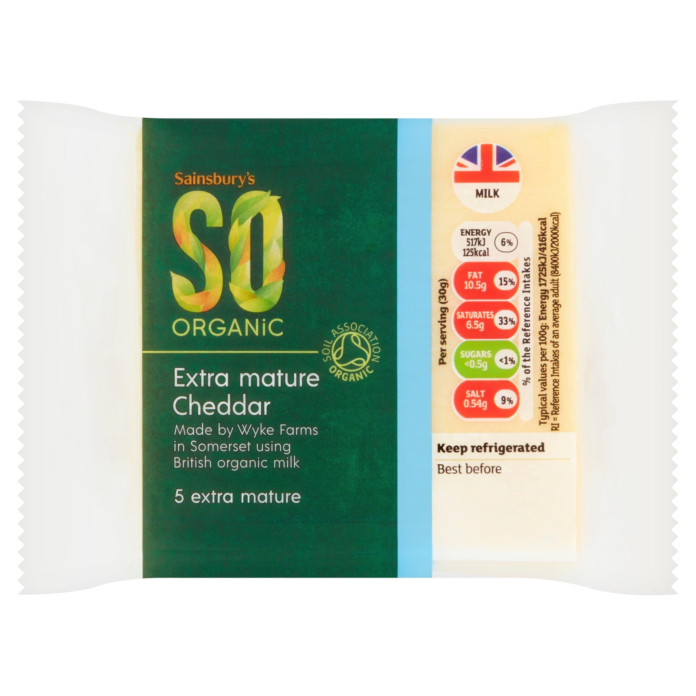 Sainsbury's Extra Mature Cheddar, SO Organic 270g GOODS Sainsburys   