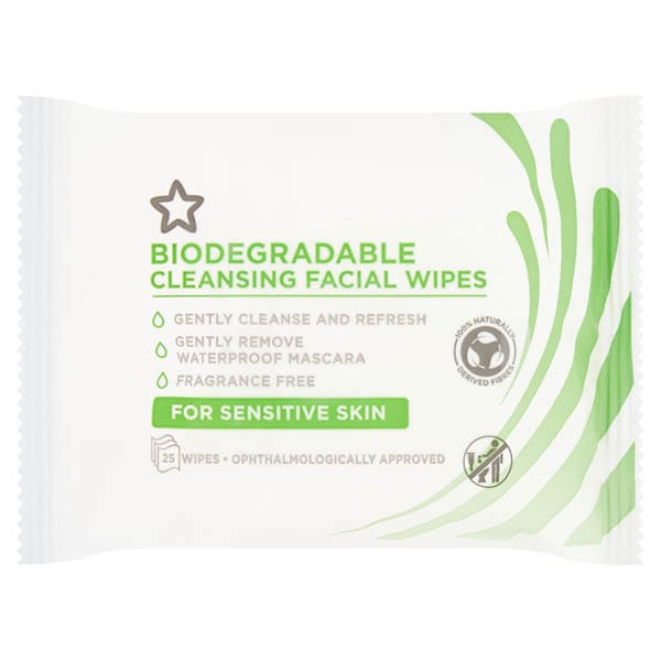 Superdrug Essential Cleansing Bio Face Wipes Sensitive Skin