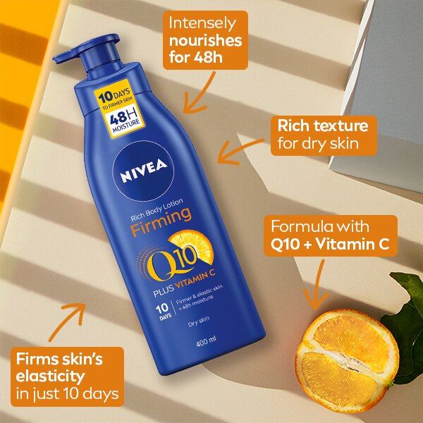 NIVEA Q10 + Vitamin C Firming Body Lotion for Dry Skin 400ml GOODS Sainsburys