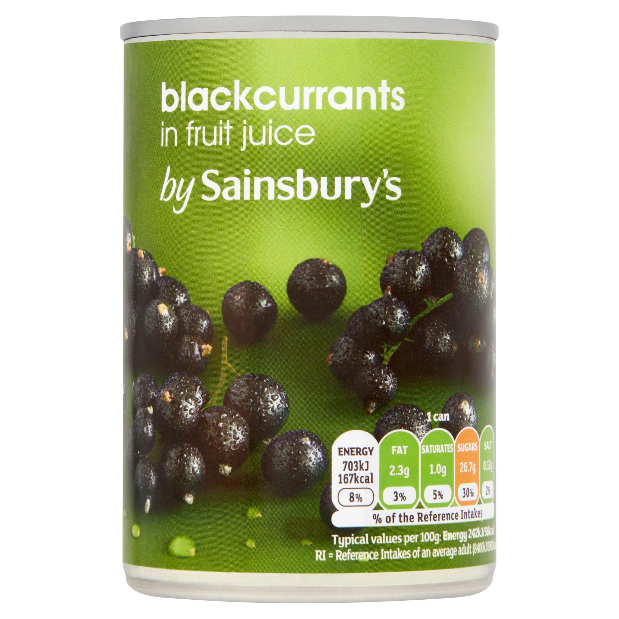 Sainsbury's Blackcurrants in Fruit Juice 290g Fruit Sainsburys   