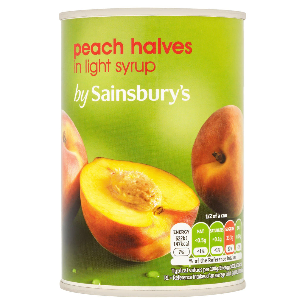 Sainsbury's Peach Halves In Syrup 411g