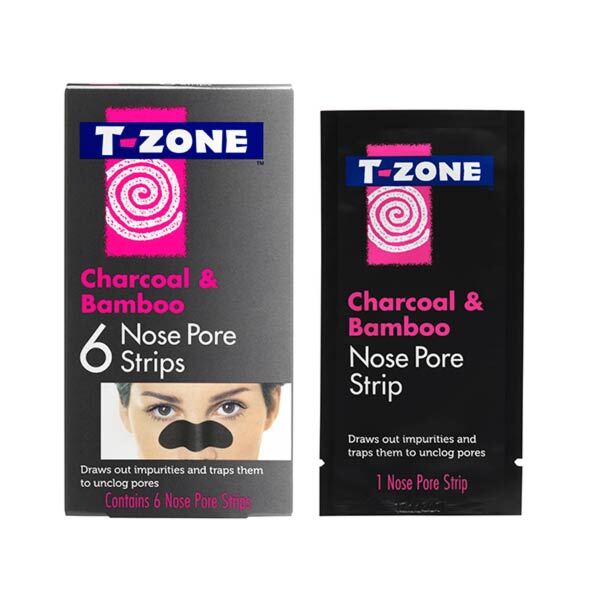 T-Zone Charcoal & Bamboo Nose Pore Strips 6s GOODS Superdrug   