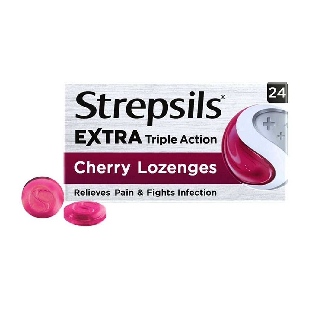 Strepsils Extra Cherry - Throat Pain Relief Lozenges 24s