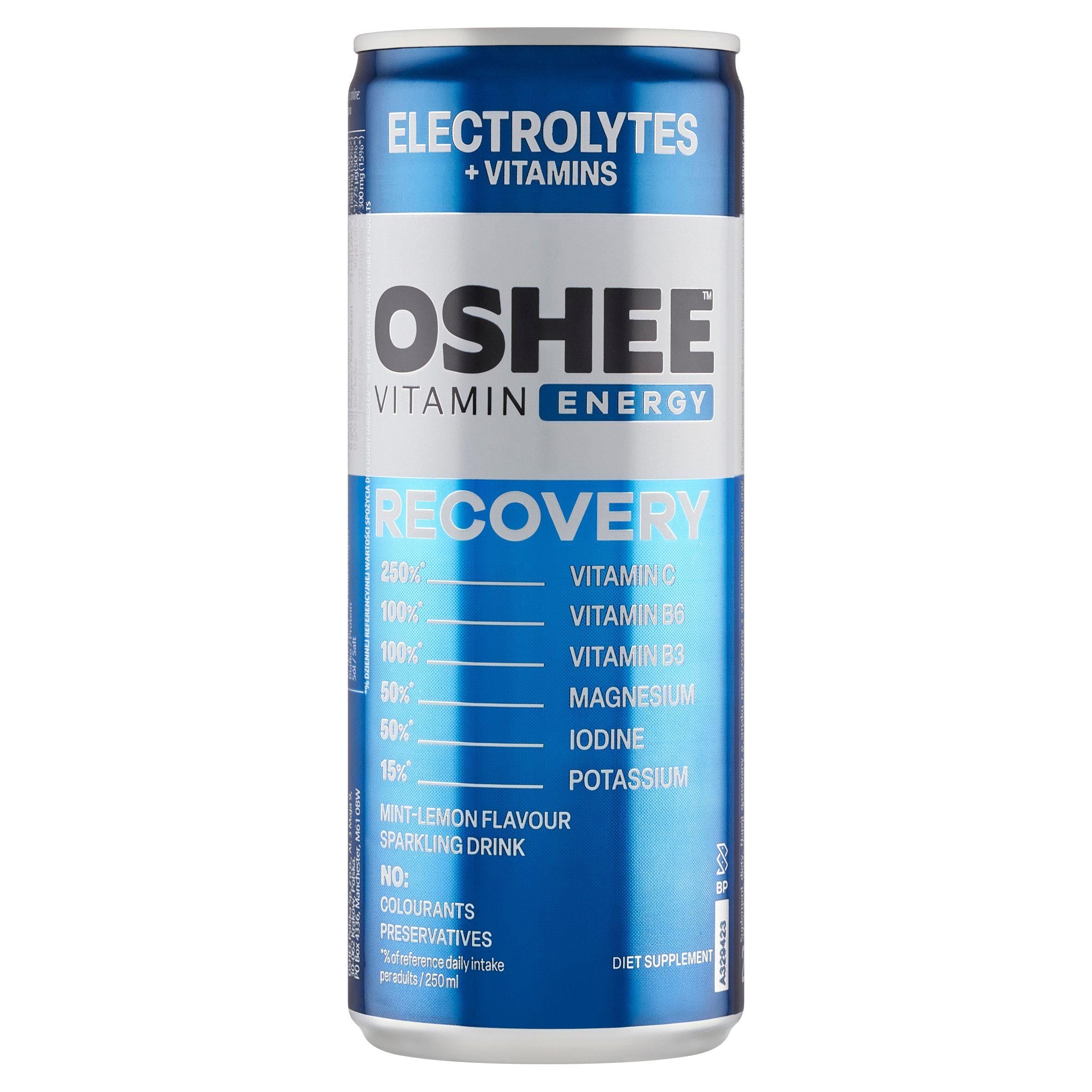 Oshee Vitamin Recovery Diet Supplement Mint-Lemon Flavour Sparkling Drink 250ml GOODS Sainsburys   