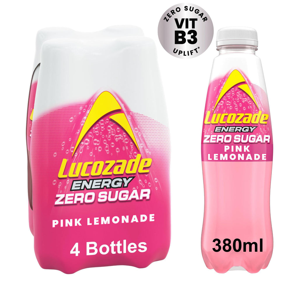 Lucozade Zero Pink Lemonade 4x380ml