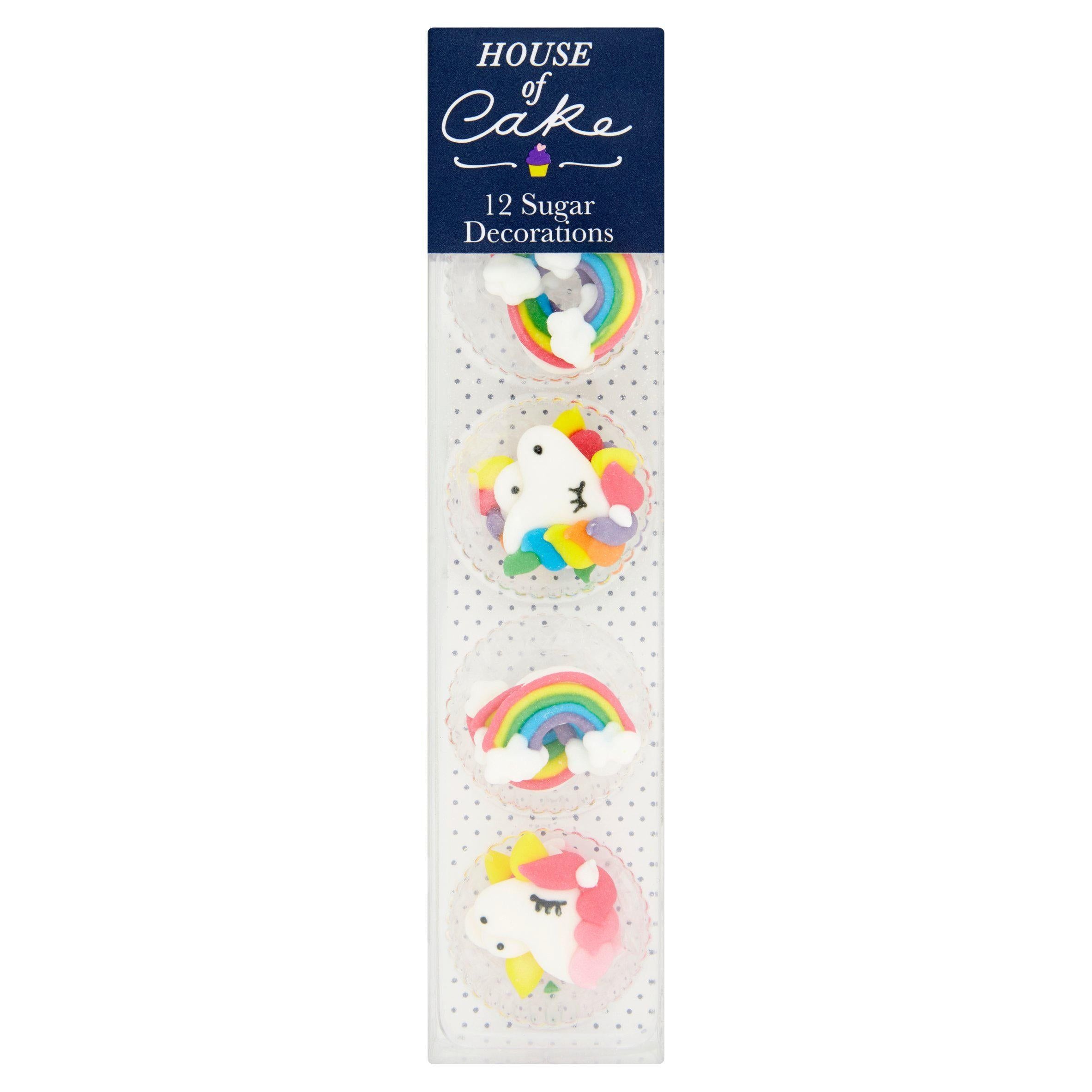 House of Cake Unicorn &amp; Rainbow Cake Decorations x12