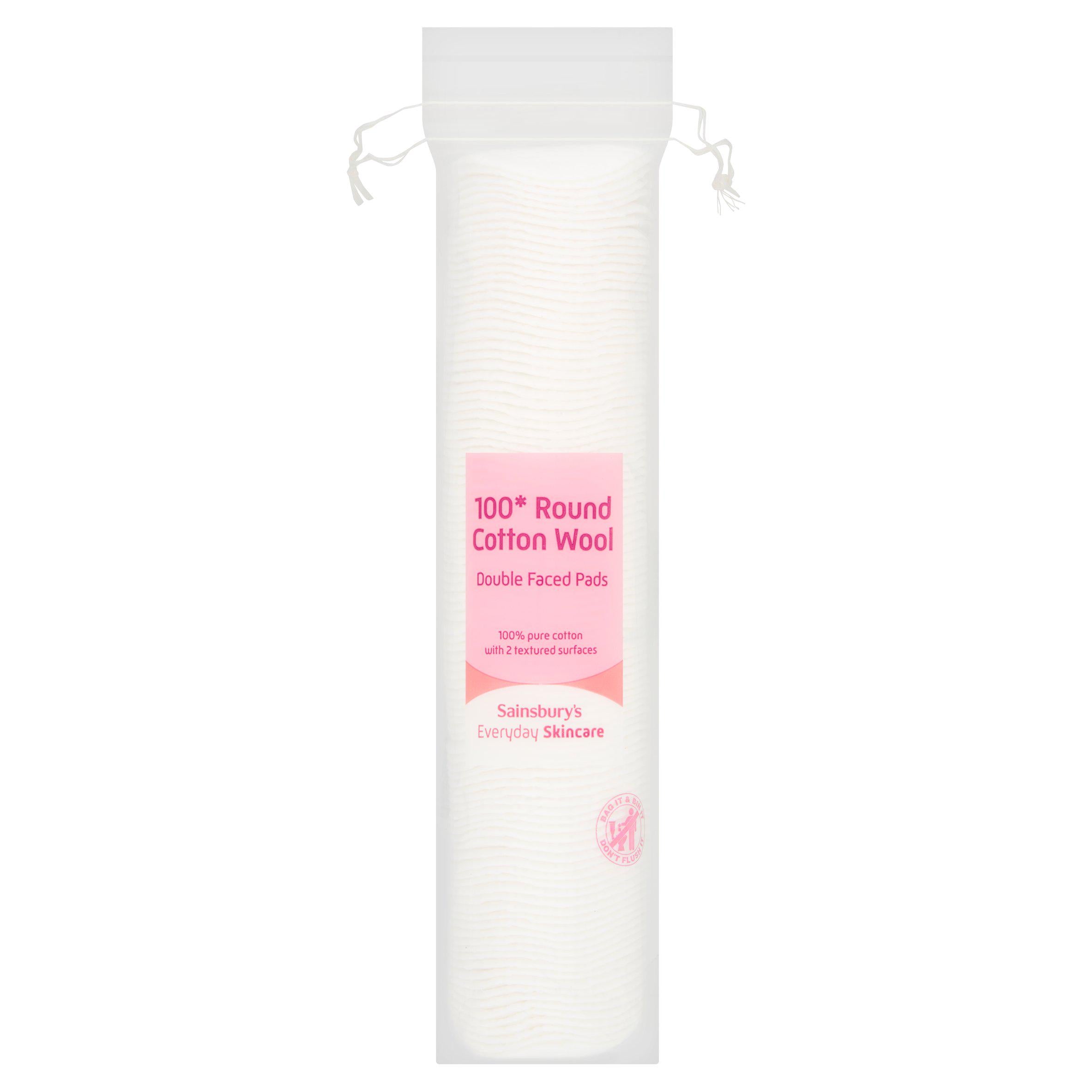 Sainsbury's Double Faced Round Cotton Wool Pads x100 - McGrocer