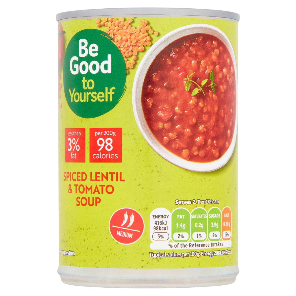 Sainsbury's Tomato & Spicy Lentil Soup, Be Good To Yourself 400g