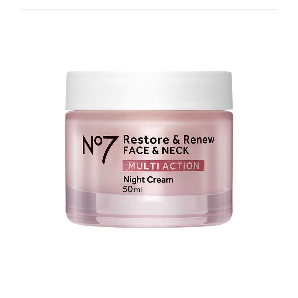 No7 Restore & Renew Face & Neck MULTI ACTION Night Cream 50ml Enhanced Formula