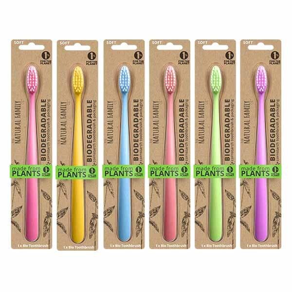 NFco Biodegradable Toothbrush Single Neon (Assorted Colours) GOODS Superdrug   