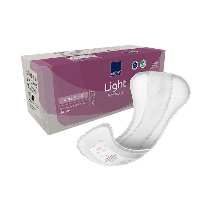 Abena Light Ultra Mini 0, 80ml Absorbency, 24 Incontinence Pads